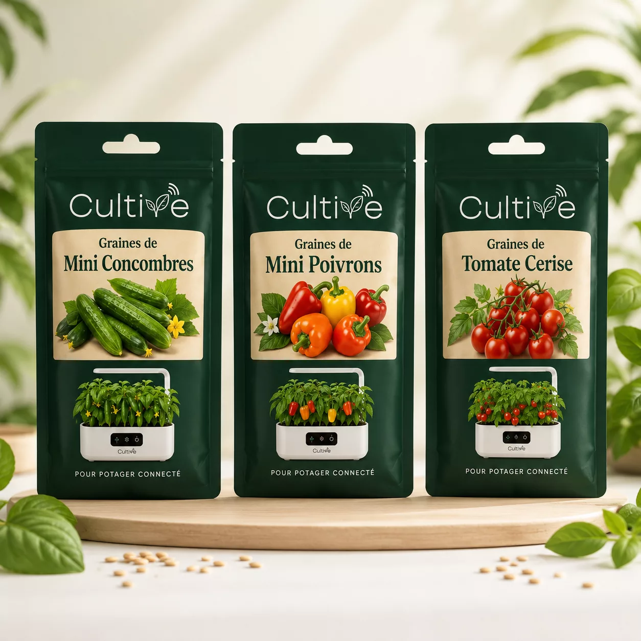 Recharges de mini-legumes pour potager connecté
