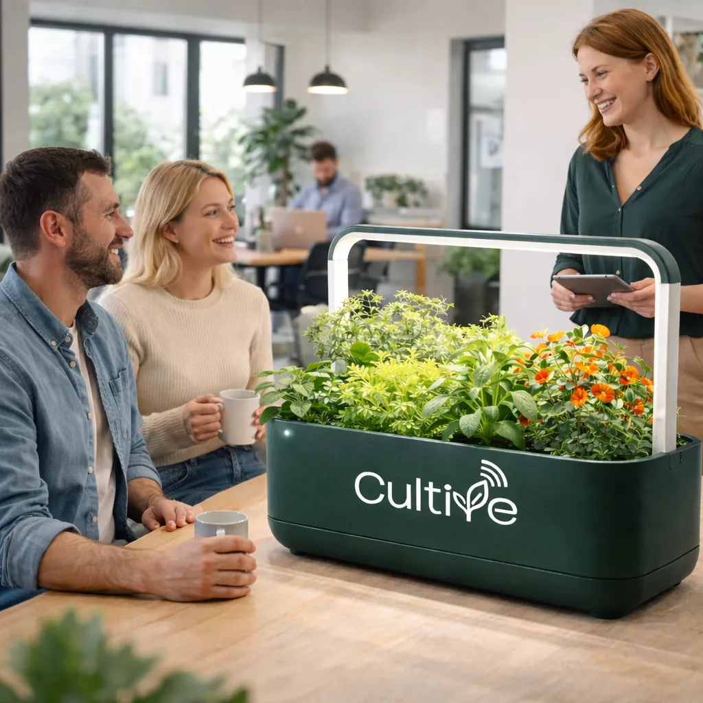 Potager connecté cultive et employés