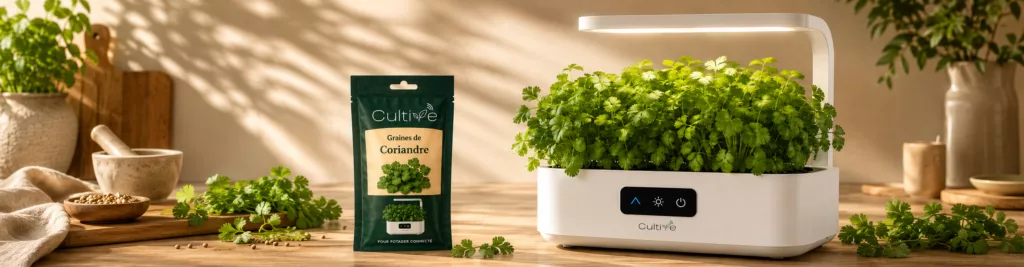 potager connecté et recharge Article coriande