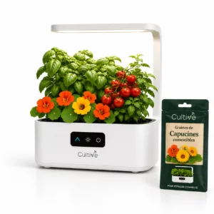 Kits de potager connecté et fleurs comestibles